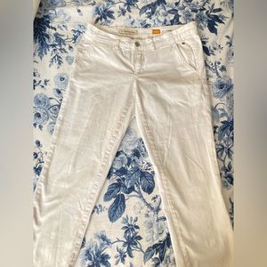 Pilcro and the Letterpress Anthropologie White Capri Crop Hyphen Jeans Size 27